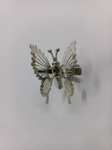 Silver Flapping Wings Butterfly Hair Clip