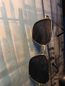 Brand New Stylish Sunglass black With Golden Color Metal Frame