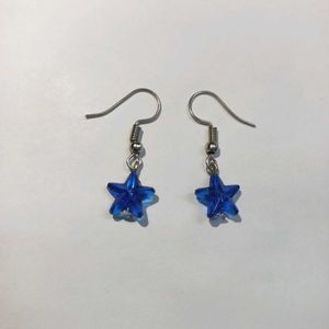 Handmade Blue Star Earrings