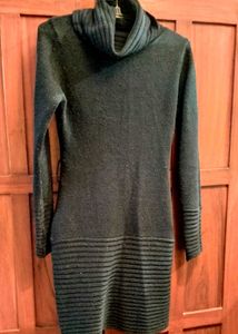 Black Wool Knitted Sweater Dress