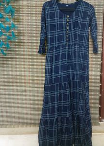 Blue Checked Kurta