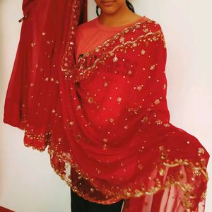 Heavy Embroidered Saari With Blouse