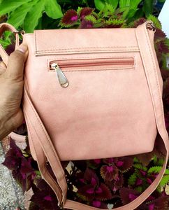 Blush Pink Lace-Up Sling Bag