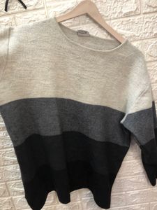 Striped Knit Pullover Sweater