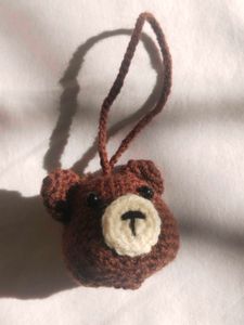 Crochet Bear Ornament , / handmade keychain/ croch