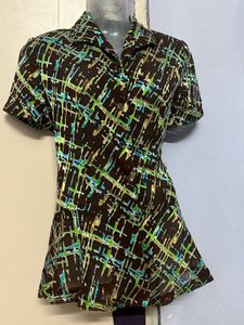 Patterned Short Sleeve Top