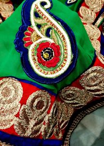 Double Colour Beutiful Looking Saree With Blouse