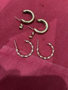 Gold Hoop Earring Set