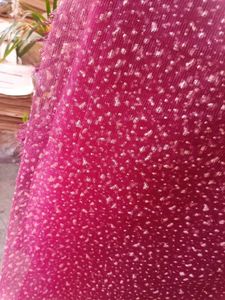 Net Wine Saree With Blouse