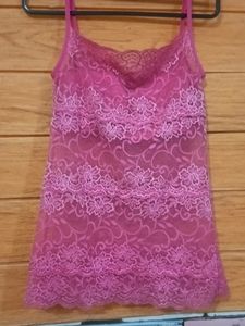 Lightly Padded Camisole In Net Fabric