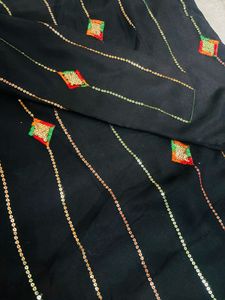 Black Embroidered Kurta Set