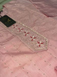 Aisha Pink Embroidered Kurta