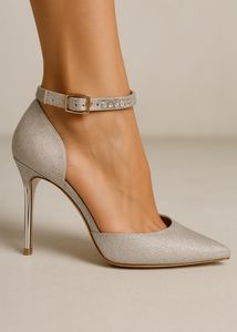 Elegant Silver Glitter Heels