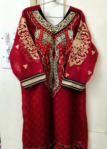 Beautiful Red Kurta &amp; Dupatta Set