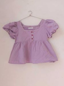 Lilac Puff Sleeve Top