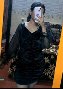 Black Velvet Mini Dress
