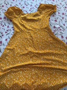 Floral Print Yellow sun  Dress