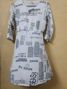 Newspaper Print Dress