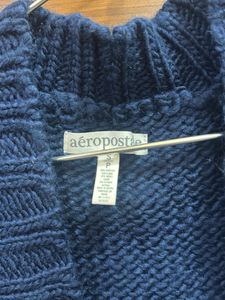 Blue Knit Tie Cardigan