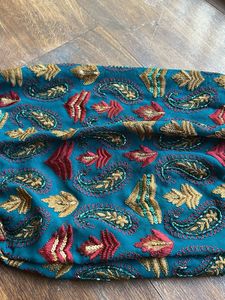 PEACOCK GREEN COLORED EMBROIDERED BLOUSE