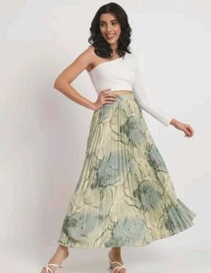 Pleated Midi Skirt