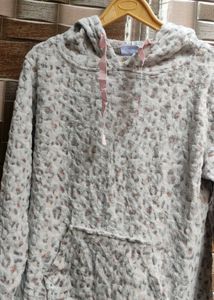 Cozy Animal Print Hoodie Dress