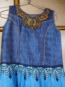 Blue Embroidered Anarkali Dress