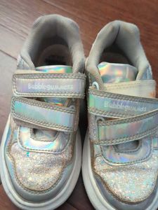 Girls Silver Glitter Sneakers