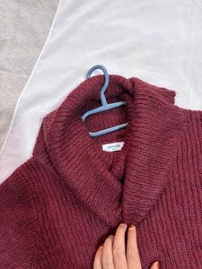 🎁Buy1 Get1 Free Burgundy Knit Sweater Dress A