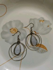 Silver Tone Drop Earrings