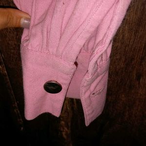 Pink Zip-Up Crop Jacket