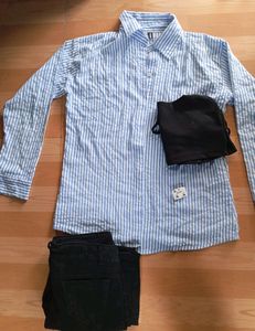 Trending Striped Shirt With Crop Top And Jeans