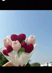 Crochet Heart Bouquet