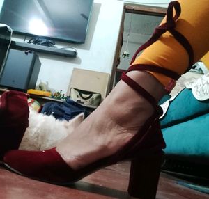 Maroon Heel With Straps- size 6