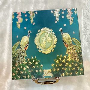 Desi Traditional Peacock Print Suitcase Box