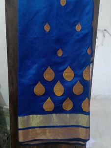 A Beautiful  Chanderi Silk Saari With Blouse Piece