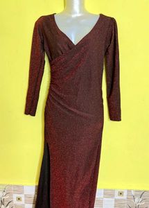 Elegant Maroon Evening Gown