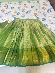 Green silk lehenga with Blouse and dupatta