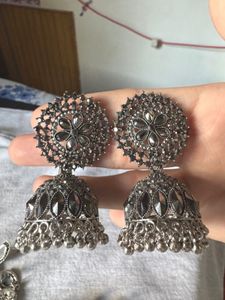 Silver Jhumka Earrings