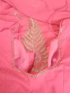 Elegant Pink Embroidered Saree