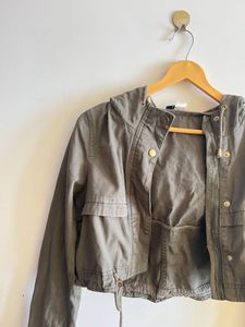H&amp;M Olive Green Crop Jacket