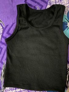 Black Ribbed Tank Top