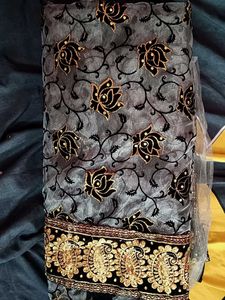 Elegant Floral &amp; Paisley Embroidered Fabric