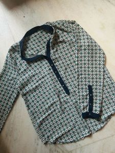 Patterned Long Sleeve Top