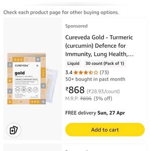 Cureveda Gold Turmeric Defence.