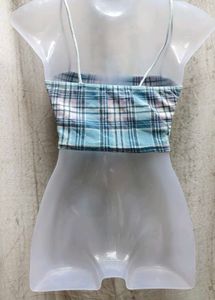 9277. Cute Plaid Crop Top