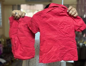 Red Hopscotch Boys Blazer Shorts Soft Cotton Suit