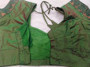 Green color Silk blouse