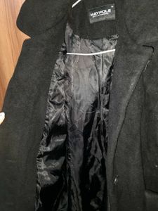 Black Women Long Woolen Coat