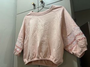 Peach Embroidered Top